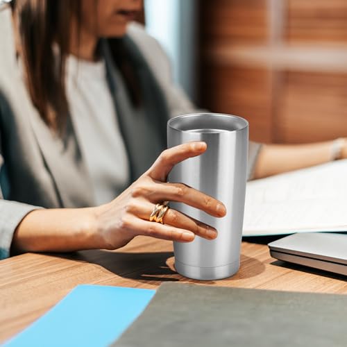 20 oz Tumbler Stainless Steel Tumblers Bulk with Lid Double Wall Insulated Coffee Tumbler Cups for Hot & Cold Drinks Powder Coated Travel Coffee Tumbler Mug Metal (6 Count)