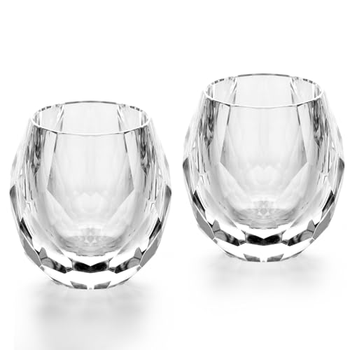 Crystal Whiskey Glasses Set of 2 Handcrafted Old Fashioned Glasses (2 Count)
