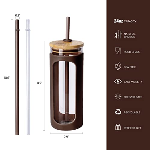 20oz Glass Tumbler with Straw and Lid