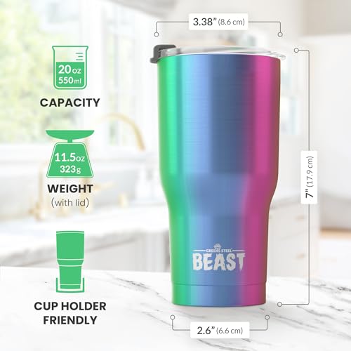 Beast 20 oz Tumbler Stainless Steel Vacuum Insulated Coffee Ice Cup Double Wall Travel Flask