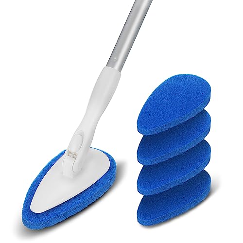 Shower Bathtub Tub Tile Scrubber Cleaning Brush with 51'' Handle (5 Count)