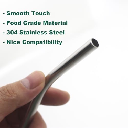 6 Pack Ultra Long Bent Metal Straws (6 Count)