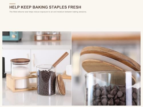 Glass Baking Canister Set with Scoop & Rack