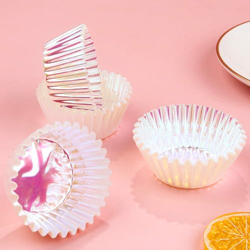 Iridescent Pink Cupcake Liners Wrappers Baking Cups Cupcake 100 Count