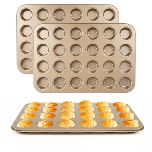 24 Cup Nonstick Mini Cupcake & Muffin Pans (3 Count)