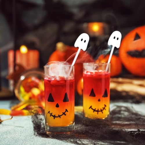 30 Pcs Halloween Swizzle Sticks Cocktail Ghost Fall Stirrers