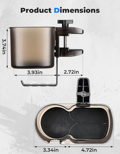3-in-1 Desk Cup Holder and Headphone Hanger, Fits 18-32 oz Cups