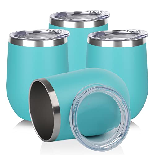 Stainless Steel Wine Tumbler Bulk with Lid (4 Count)