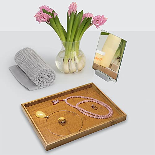Natural Bamboo Serving Tray Platter 15.75 x 11 Rectangular