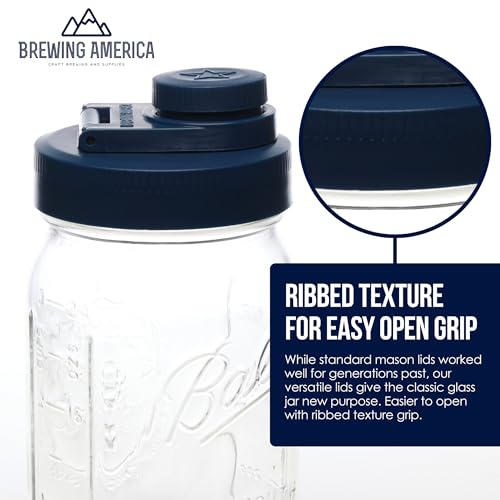 Mason Jar Drinking Cup Pint and Half Drinking Lid and Azure 24oz Jar