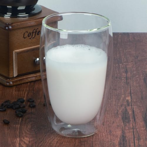 Set of 2 Double Wall Glass Coffee Mugs