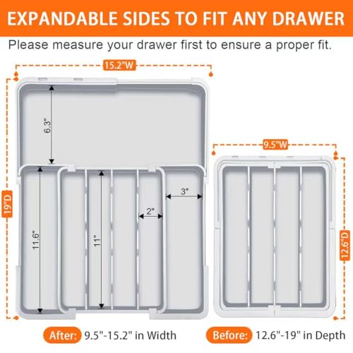 Adjustable Silverware Drawer Organizer