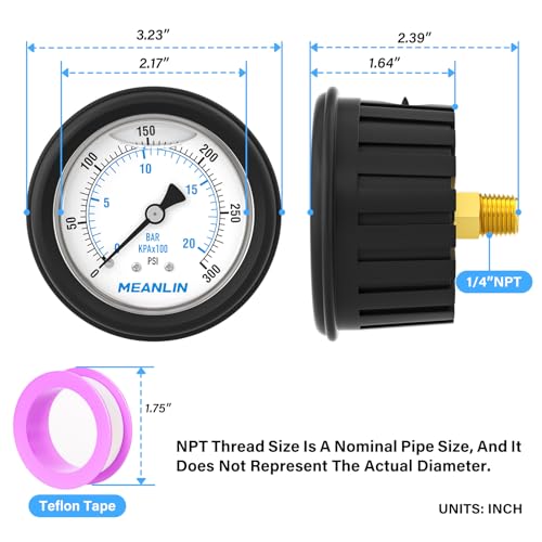 0~300Psi Stainless Steel Liquid Filled Pressure Gauge 1