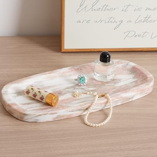 Natural Marble Tray for Bathroom Countertop