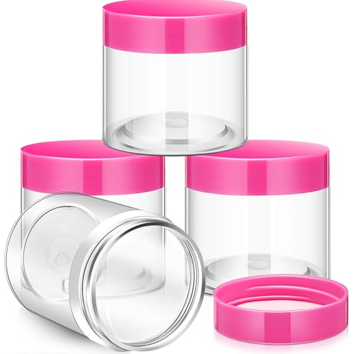 4 Pcs Plastic Jars Wide Mouth with Lids (4 Count)