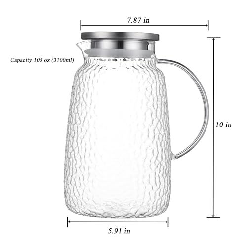105 Oz Borosilicate Glass Pitcher with Lid