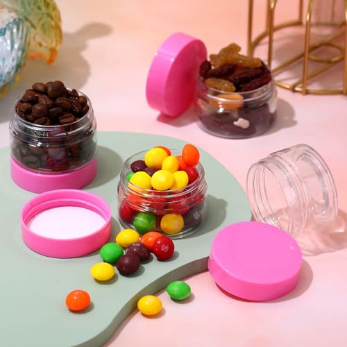 4 Pcs Plastic Jars Wide Mouth with Lids (4 Count)