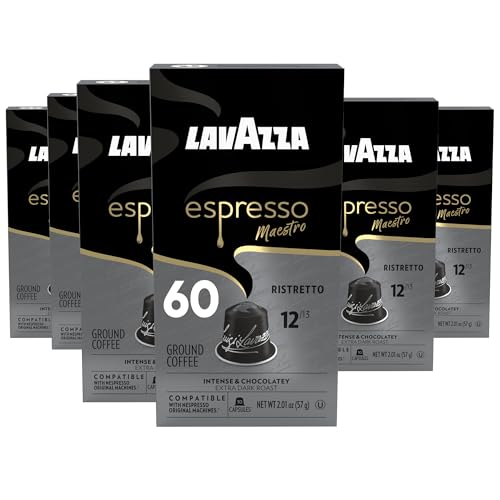 Espresso Maestro Ristretto Aluminum Capsules Compatible with Nespresso* Original Machines (60 Count)