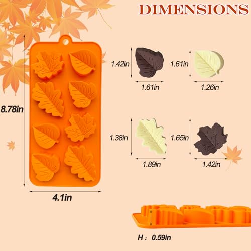 3Pack Fall Chocolate Mold.Maple Leaf Silicone Candy Mold Thanksgiving Ice Cube Molds Autumn Theme Thanksging Baking Molds for Jello Soap Candle Cake Cupcake Decoraion (3 Count)