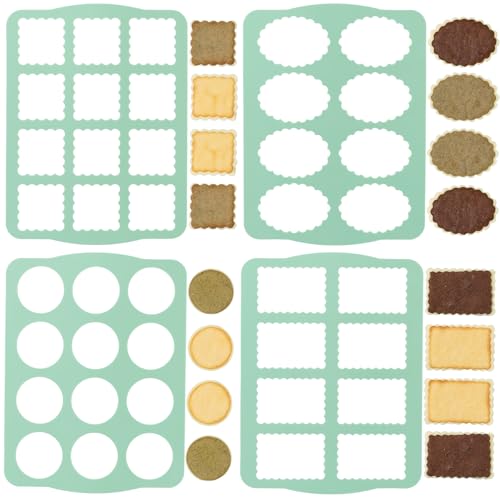 4Pcs Silicone Cookie Molds Chocolate Chablon Cookie Stencil Mold for Biscuit Cake QLG