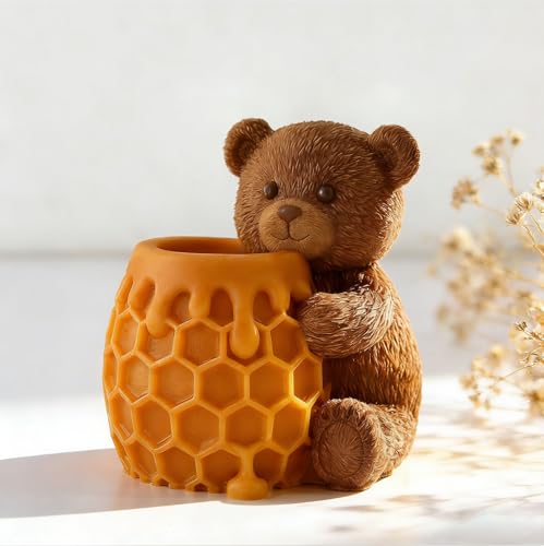 Honeycomb Bear Cylinder Candle & Resin Mold