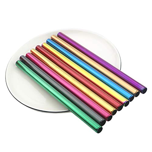 Metal Straws Stainless Steel Straws 8.5'' Drinking Straws Reusable 3 Set
