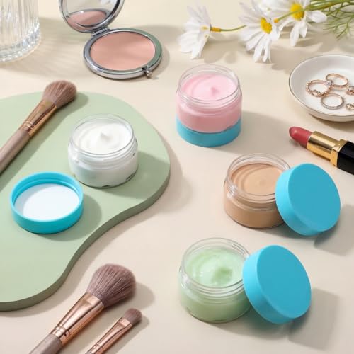 4 Pcs Plastic Jars Wide Mouth with Lids (4 Count)