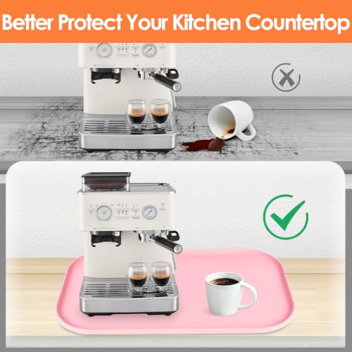 Silicone Coffee Maker Mat with Lip for Countertops