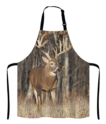 Deer Grass Hunting Bib Apron with Adjustable Neck for Men Women