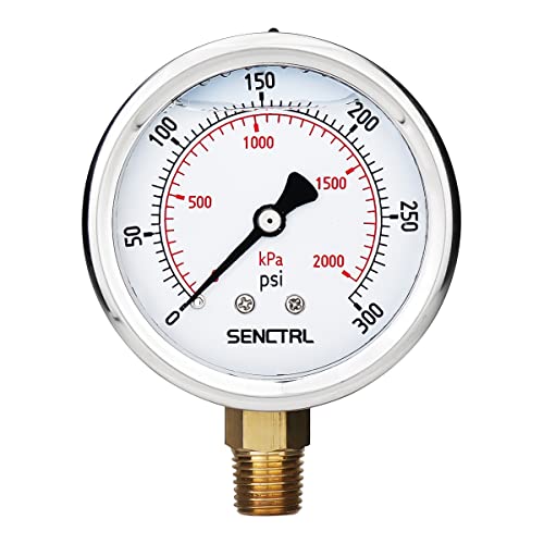 0 300 Psi Liquid Filled Pressure Gauge