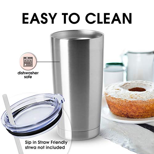 20oz Tumblers Bulk Stainless Steel Cups with Lid Double Wall Vacuum Insulated Coffee Mugs for Cold & Hot Drinks 8 Pack (8 Count)