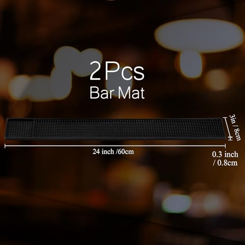 6 Pcs Bar Mat 24 X 3 Inch Black