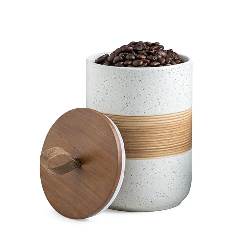 Coffee Container with Airtight Lid Ceramic Kitchen Food Storage Jar