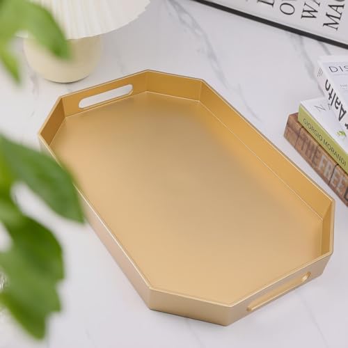 Gold Decorative Tray with Handles