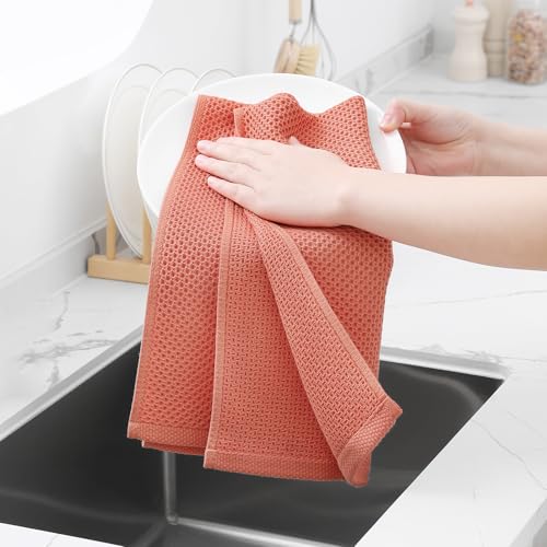 100% Cotton Waffle Weave Kitchen Dish Towels 6 (6 Count)