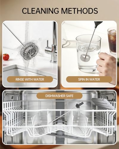Rechargeable Milk Frother Handheld with Stand