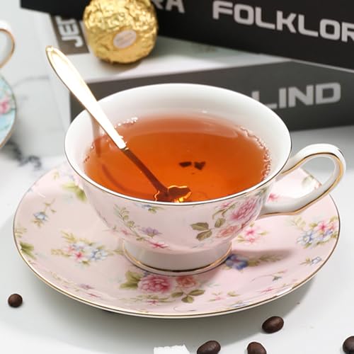 floral porcelain coffee cups set for 6 people