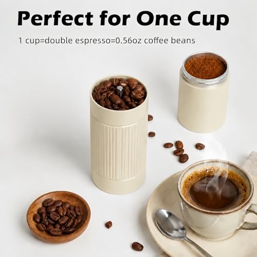 2-in-1 Portable Electric & Manual Coffee Grinder, Beige