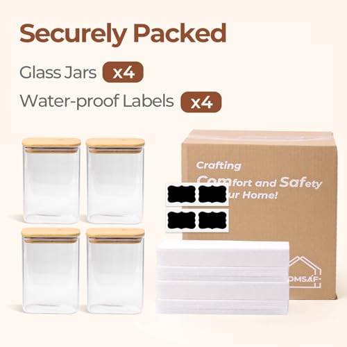 Glass Storage Containers with Lids 1.2 Qt (4 Count)