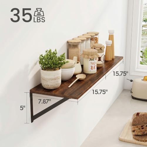 Black Deep Floating Shelves for Wall