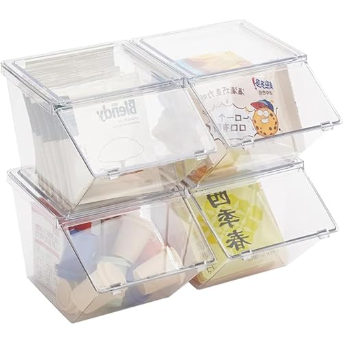 Stackable Tea Bag and Coffee Pod Organizer with Clear Front Flap (4 Count)