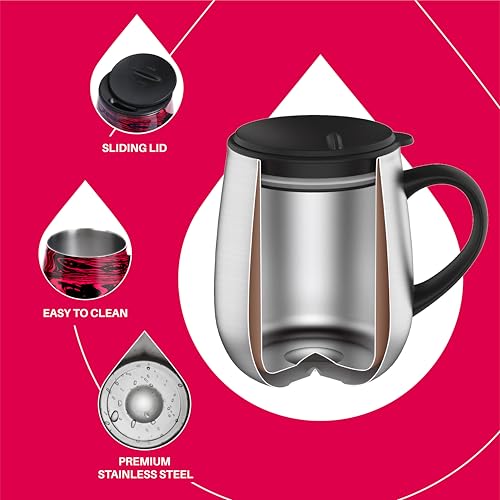 16 oz Insulated Coffee Mug with Lid and Handle