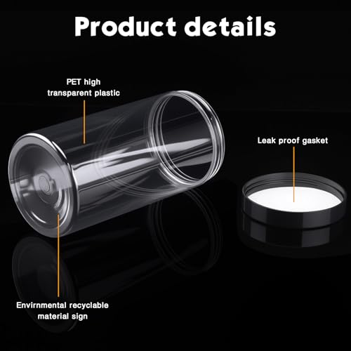4 Pcs Plastic Jars Wide Mouth with Lids (4 Count)
