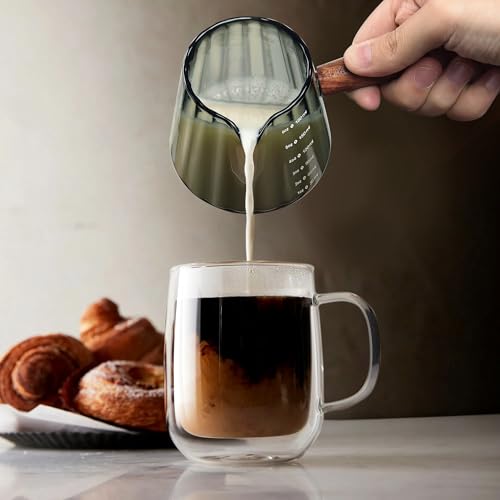 6 oz Grey Glass Measuring Cups with Spout
