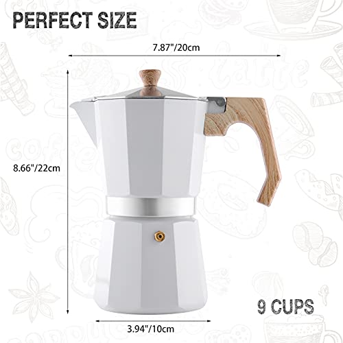 Stovetop Espresso Maker Aluminum Moka Pot 9 Espresso Cup
