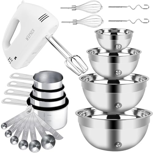 Hand Mixer Electric Mixing Bowls Set