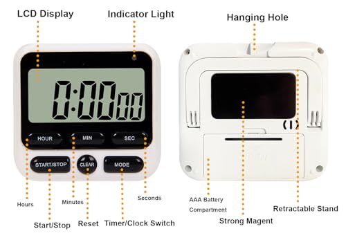 Digital Dual Kitchen Timer with Strong Magnet