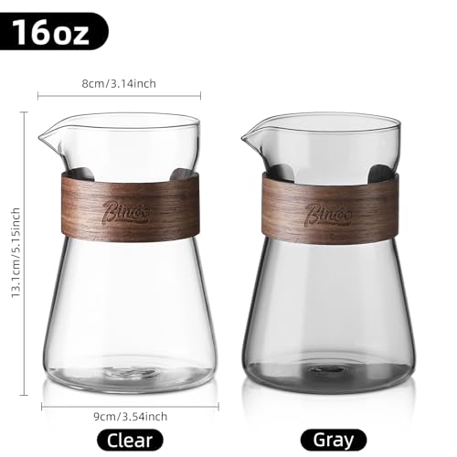 16 oz Glass Coffee Carafe with Wood Heat