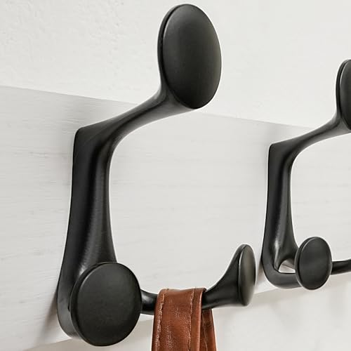43 Inch White Wood Coat Rack Wall Mount with 8 Triple Hooks