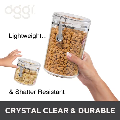4pc Clear Canister Set with Clamp Lids & Spoons